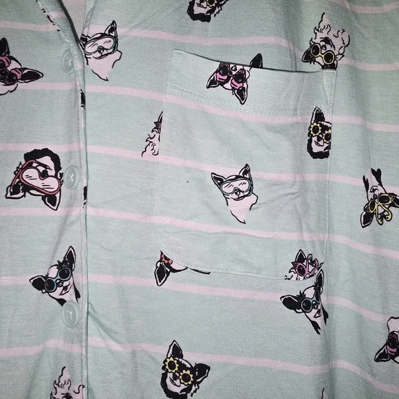 Torrid Mint Green Top And Bottom Set with Dog Pattern - Picture 5 of 6